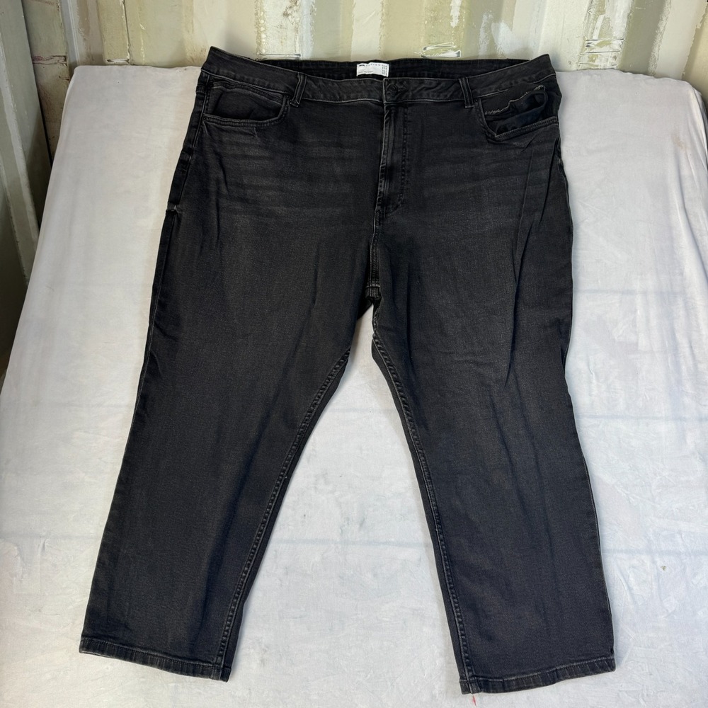Asos Womens‎ Dark Wash Black Denim Everyday Comfort Straight Cropped Jeans 22x30